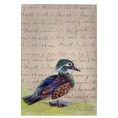 Betsy Drake F Wood Duck Script Guest Towel