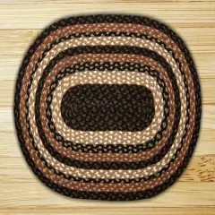 Earth Rugs C-313 Mocha / Frappuccino Oval Braided Rug 8 Feet x 11 Feet