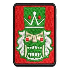 Happy Smiling Christmas Nutcracker Face Multi-Color Embroidered Iron-On or Hook & Loop Patch Applique