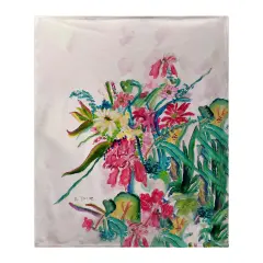 Betsy Drake Multi Floral Fleece Blanket Multicolor