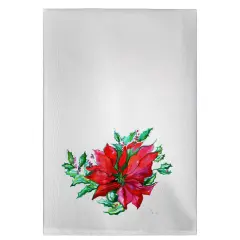 Betsy Drake Poinsettia Guest Towel