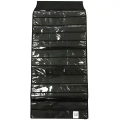 39 Pocket Black Polyester Hanging Jewelry Organizer with 28 Holding Loops