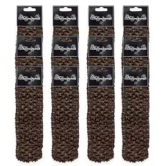 Pack of 12 Crochet Stretch Headbands Chocolate