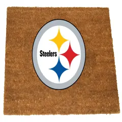 The Memory Company NFL Pittsburgh Steelers Rectangular Coir Door Mat 29.5" x 19.5" Brown