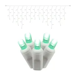 Vickerman 70Lt LED Green/Ww Wide Angle Icicle EC 9 ft.