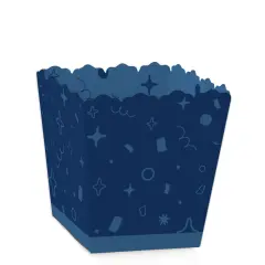 Big Dot of Happiness Navy Confetti Stars - Party Mini Favor Boxes - Simple Party Treat Candy Boxes - Set of 12