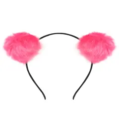 Wrapables Cosplay Costume Headband, Party Headwear for Women, Pink Pom Poms