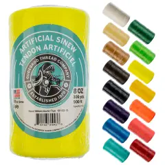 Gudebrod 70lb. 5-Ply Artificial Sinew Thread, 300yd. | Made in USA Neon Yellow