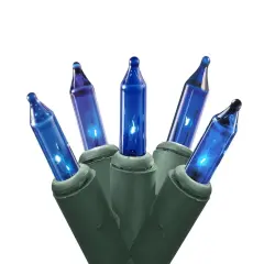 Northlight Mini Net Style Incandescent Christmas Lights - 2' x 8' - Blue - Green Wire