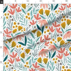 Various Fabrics by the Yard or Fat Quarter Floral Bloom Spring Flowers Flower Garden Cone Wildflowers Custom Printed Fabric by Spoonflower