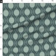 Various Fabrics by the Yard or Fat Quarter Vintage Retro Grey Geometric Ribbons Circle Large Scale Slate Mid Century Modern Mod Custom Printed Fabric by Spoonflower