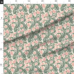 Various Fabrics by the Yard or Fat Quarter Sage Botanical William Morris Arts And Crafts Cottagecore Grand Millennial Modern Floral Custom Printed Fabric by Spoonflower