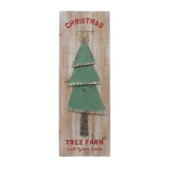 Northlight 35.5" Cut Your Own Christmas Tree Farm Wooden Wall Sign Green