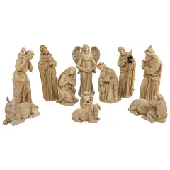 Northlight Speckled Traditional Christmas Nativity Set - 22.75" - 11-Piece Brown