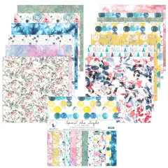 Wrapables 6x6 Decorative Single-Sided Scrapbook Paper for Arts & Crafts Projects, Scrapbooking, Card-Making Colorful Floral