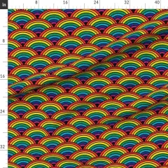 Various Fabrics by the Yard or Fat Quarter Rainbow Colorful Arches Scallop Whimsical Maximalist Custom Printed Fabric by Spoonflower