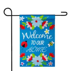 Northlight Welcome to Our House Outdoor Garden Flag - 12.5" x 18" Blue
