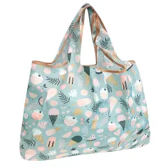 Wrapables Large Foldable Tote Nylon Reusable Grocery Bag Summer Treats