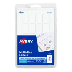 Avery RemovableLabels, Removable Adhesive, 1" x 3/4", 1,000 Labels (5428)