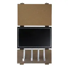 Avon 24" Black Hanging Combination Chalkboard, Corkboard, and Hooks