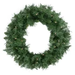 Northlight Pre-lit Chatham Pine Artificial Christmas Wreath, 24-Inch, Clear Lights Green
