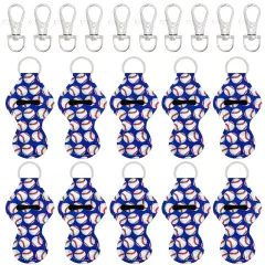 Wrapables 10 Pack Chapstick Holder Keychain with 10 Pieces Metal Clasps Play Ball