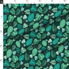 Various Fabrics by the Yard or Fat Quarter Green Leaves Floral Nature Garden Exotic Jungle Botanical Medium Scale Custom Printed Fabric by Spoonflower
