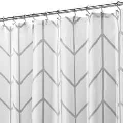 mDesign Chevron Print - Easy Care Fabric Shower Curtain