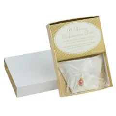 Roman Confirmation Pockets with Dove Pendants - White - Set of 12