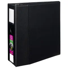 Avery Durable 3 Ring Binder, 5" One Touch EZD Rings, Label Holder, Locking Rings, 1 Black Binder (08901)