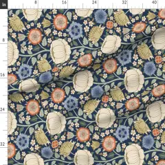 Various Fabrics by the Yard or Fat Quarter Victorian Botanical Flowers Railroaded Art Nouveau Custom Printed Fabric by Spoonflower