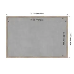 Hardwood Wedge Wood Framed Magnetic Board Hardwood Whitewash