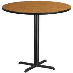 Emma and Oliver 42" Round Laminate Table Top with 33"x33" Bar Height Table Base Natural
