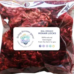 HENNA MOHAIR LOCKS. Organic Hand-Dyed Curly Wool for Rooting Doll Hair, Felting, Blending, Spinning. 1oz