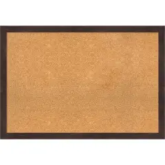 Fresco Wood Framed Corkboard, Natural Cork Fresco Dark Walnut