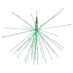 Northlight LED Lighted Firework Wire Branch Hanging Decor - Green - 20" Silver