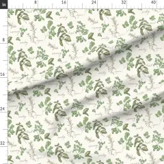 Various Fabrics by the Yard or Fat Quarter Victorian Herbs Garden Illustration Botanical Leaves Cottagecore Custom Printed Fabric by Spoonflower
