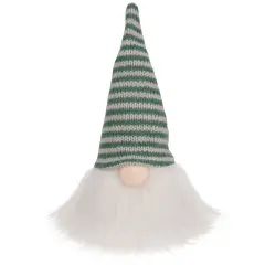 Northlight Striped Knitted Gnome Head Christmas Figure - 5.5" - Green