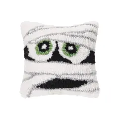 Mummy Face Small Accent Pillow 8" x 8" Fall Halloween Home Decor