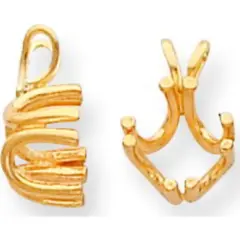 14K Gold 4 Prong Round Pendant Setting 6mm