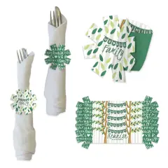 Big Dot of Happiness Family Tree Reunion - Family Gathering Party Paper Napkin Holder - Napkin Rings - Set of 24