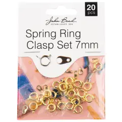 John Bead Spring Ring Set 7mm 20/Pkg-Gold