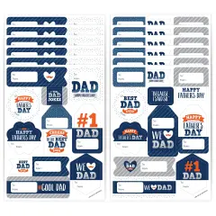 Big Dot of Happiness Happy Father's Day - Assorted We Love Dad Party Gift Tag Labels - To and From Stickers - 12 Sheets - 120 Stickers