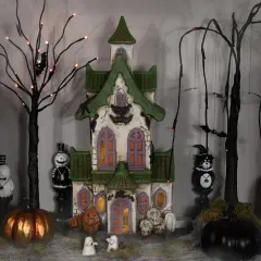 Northlight LED Lighted Haunted House with Skulls Halloween Decoration - 22.75" White