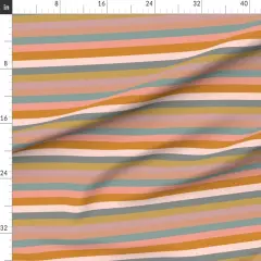 Various Fabrics by the Yard or Fat Quarter Neutral Stripes Earth Tone Bohemian Peach Sienna Teal Pink Custom Printed Fabric by Spoonflower