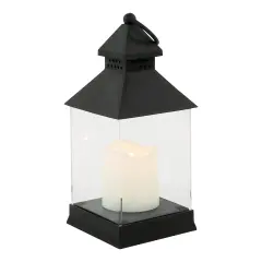 Northlight Candle Lantern with Flameless LED Candle - 9.5" - Black