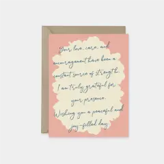 Dusty Rose Flower Silhouette Card with