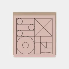 Geo Modern Line Art Card II, Happy