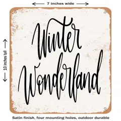 DECORATIVE METAL SIGN - Winter Wonderland - 2- Vintage Rusty Look