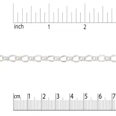JewelrySupply Figaro Link Chain 4mm Silver Plated (Foot)